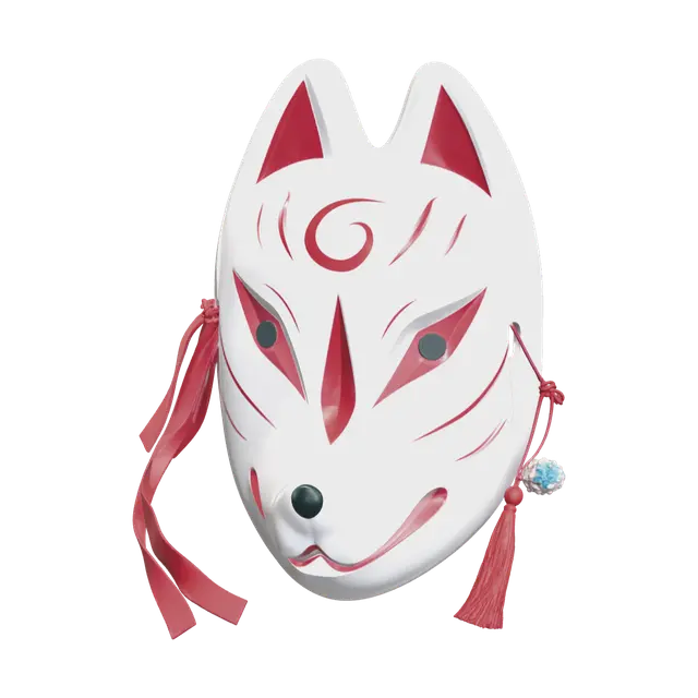 Ornate Kabuki Mask 3D model, vytvořený pomocí AI