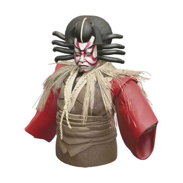 Fantasy Kabuki Mask 3D model, vytvořený pomocí AI