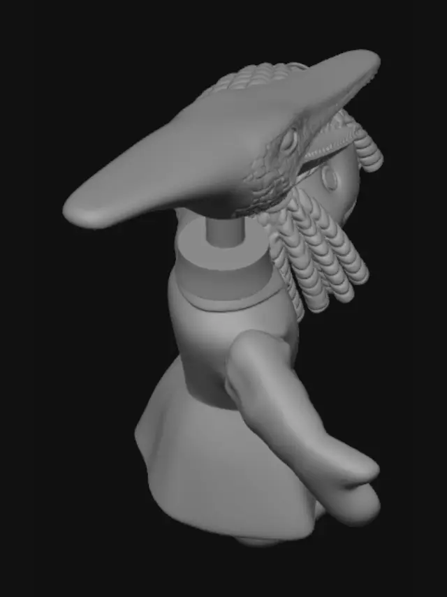 3D model for Dino-Headed Doll and Blonde Head