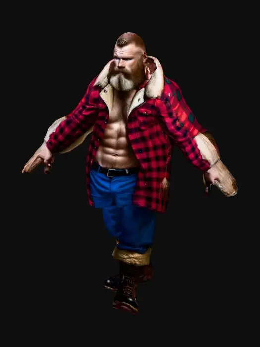 3D model for Finnish lumberjack, tall and muscular.