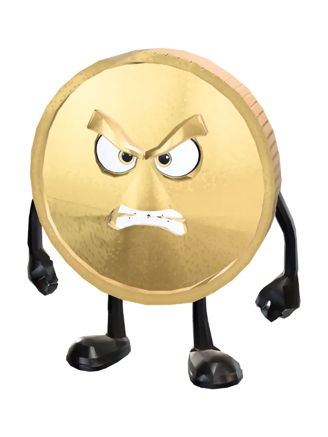 moneda enojada - Angry 3D model, vytvořený pomocí AI