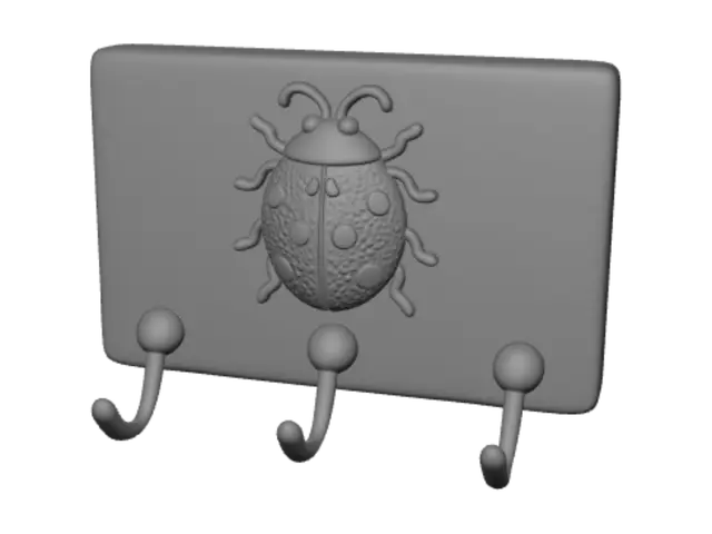 3D model for Terracotta Ladybug Wall Plaque