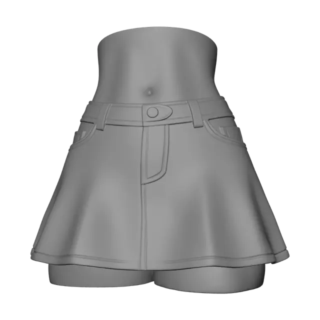 3D model for Ivory A-Line Mini Skirt