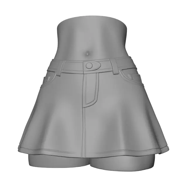 3D model for Ivory A-Line Mini Skirt