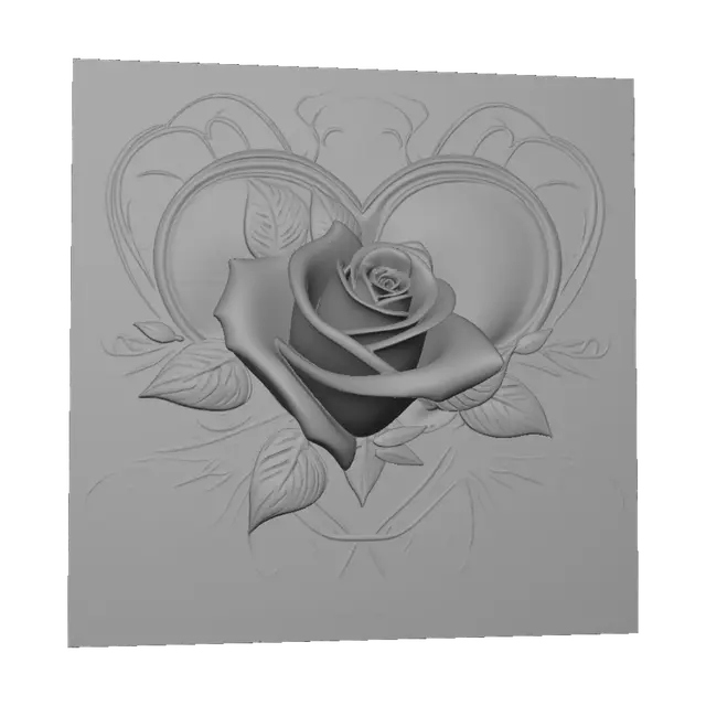 3D model for Cracked Heart Rose
