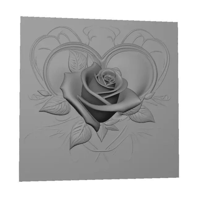 3D model for Cracked Heart Rose
