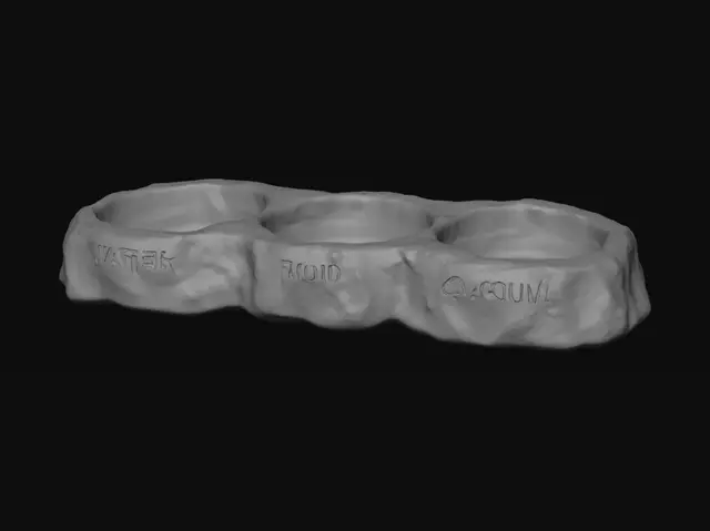 3D model for Three-Bowl Stone Nourishment Station