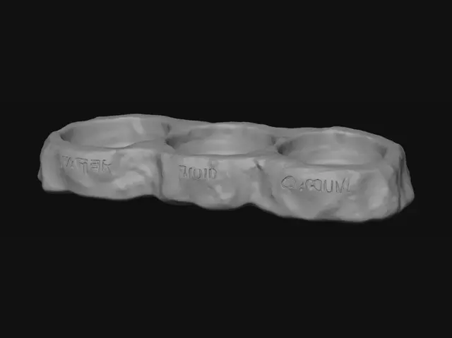 3D model for Three-Bowl Stone Nourishment Station