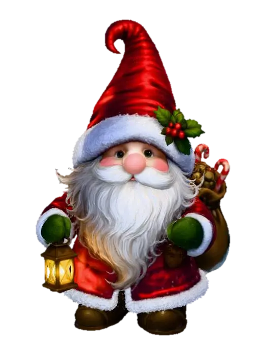 Cozy Christmas Gnome 3D model, vytvořený pomocí AI