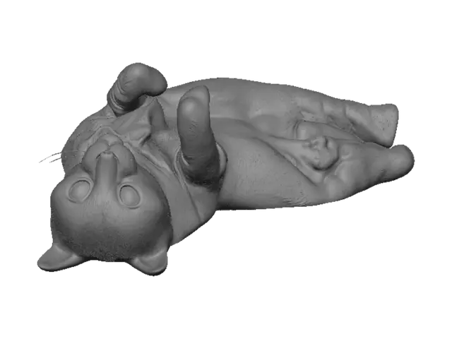 3D model for Upside-Down Tabby Cat
