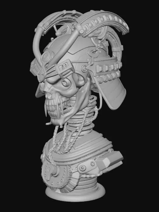 3D model for hr giger inspired evil samuri bust bio mechanical