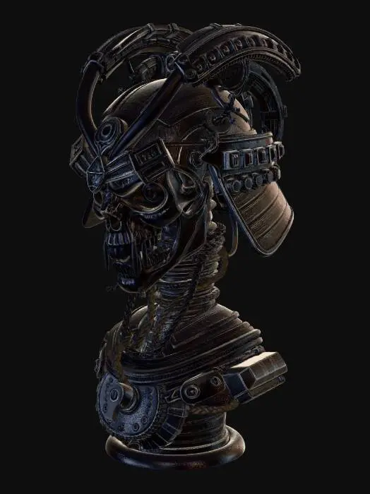 3D model for hr giger inspired evil samuri bust bio mechanical
