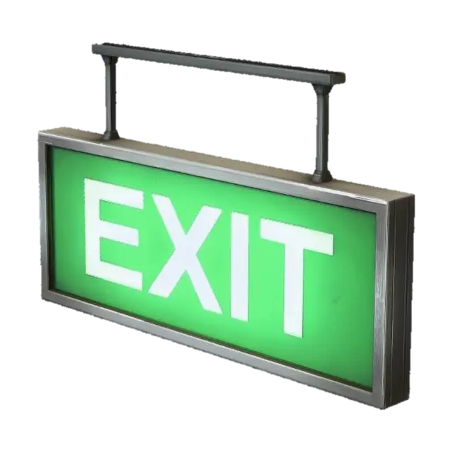 Hanging Green Exit Sign - Warning 3D model, vytvořený pomocí AI