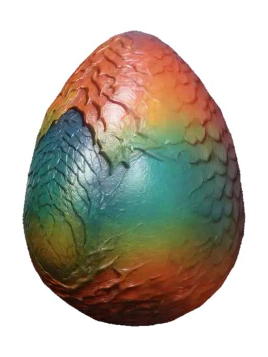 Dragon egg, blended color - Fantasyart 3D model, vytvořený pomocí AI