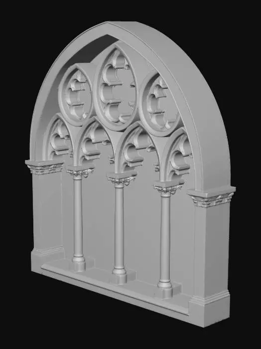 3D model for Gothic Stone Tracery Window
