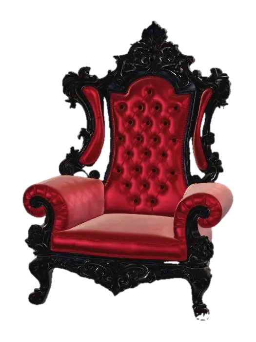 Crimson Velvet Throne - Arts 3D model, vytvořený pomocí AI