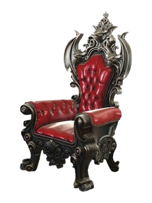 Crimson Throne of Shadows 3D model, vytvořený pomocí AI
