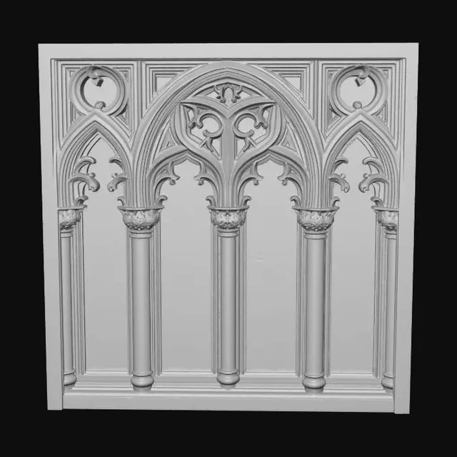 3D model for Carved Gothic Tracery Panel