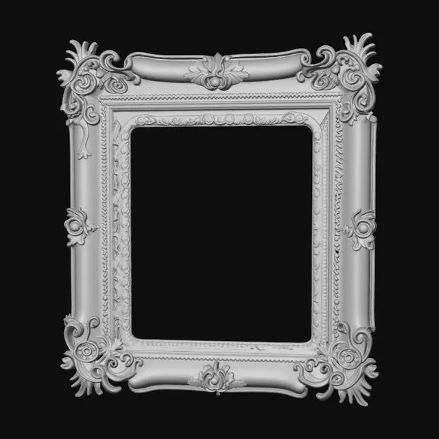 3D model for Ornate Golden Frame Corner