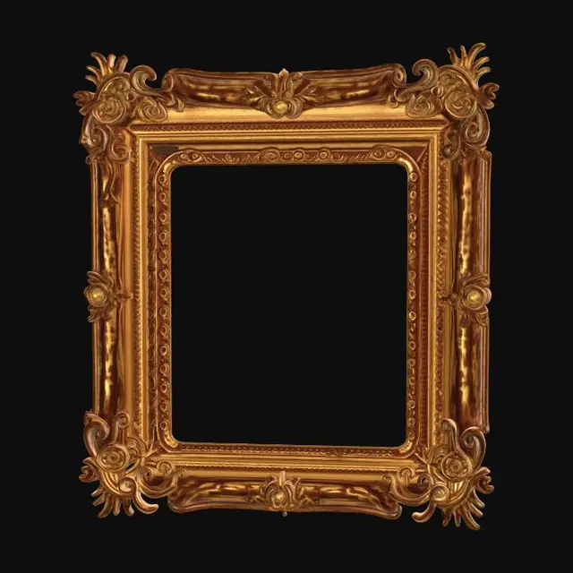 3D model for Ornate Golden Frame Corner
