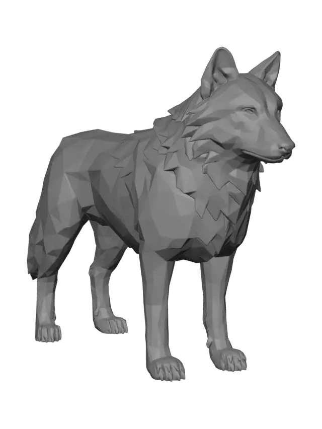 3D model for Three Angles of a Wolf