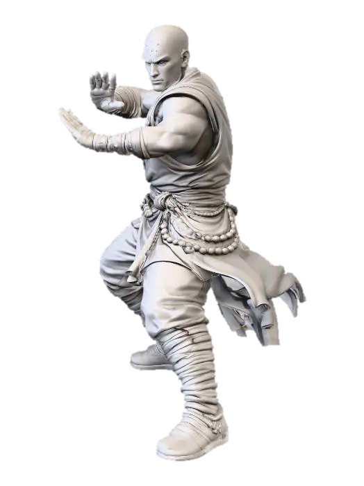 Zen Warrior - Mortalkombat 3D model, vytvořený pomocí AI