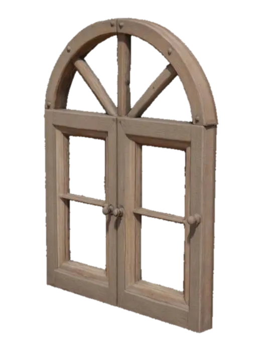 Rustic Arch Window Frame 3D-model, gegenereerd door AI
