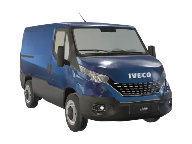 Blue Iveco Daily Van - Delivery 3D model, vytvořený pomocí AI