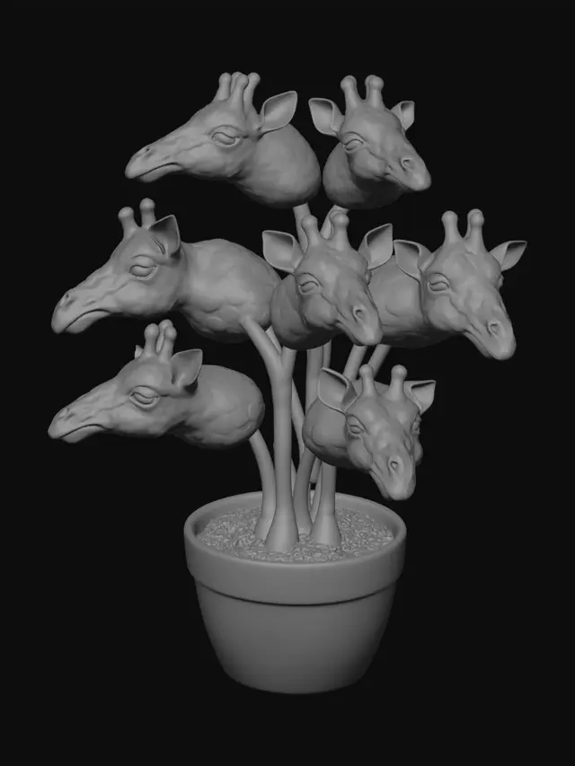 3D model for Giraffe Tree in a Pot