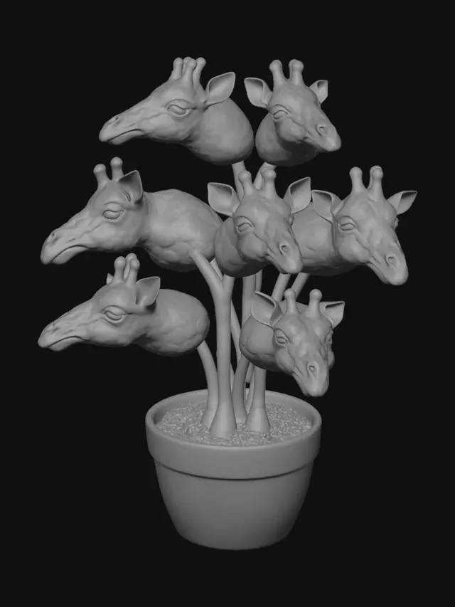 3D model for Giraffe Tree in a Pot