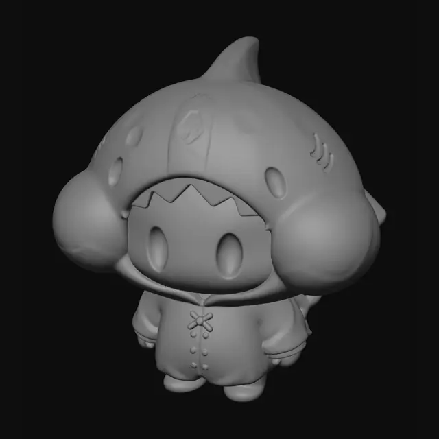 3D model for Shark in a Hoodie