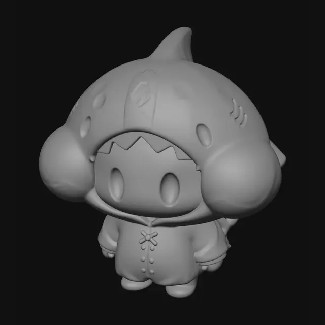 3D model for Shark in a Hoodie