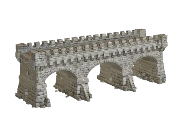 Three-Arched Stone Bridge - Courtyard 3D model, vytvořený pomocí AI