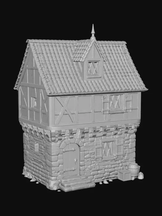 3D model for Timber and Stone Cottage