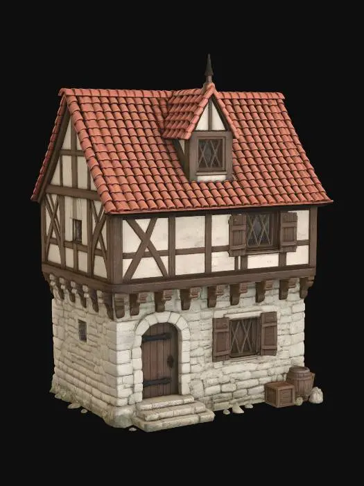 3D model for Timber and Stone Cottage