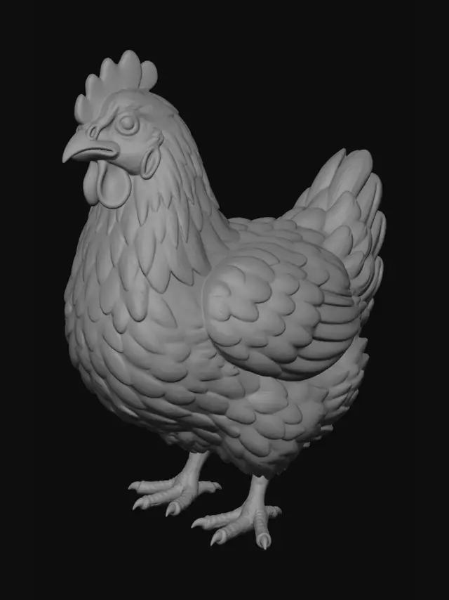 3D model for Amber Feathered Hen