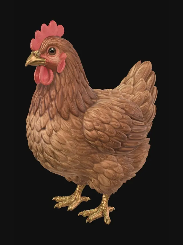 3D model for Amber Feathered Hen
