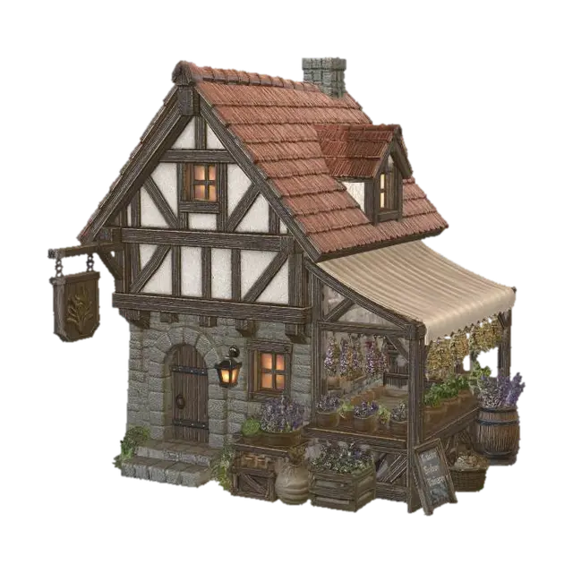 Herbalist's Cottage - Woodland 3D model, vytvořený pomocí AI