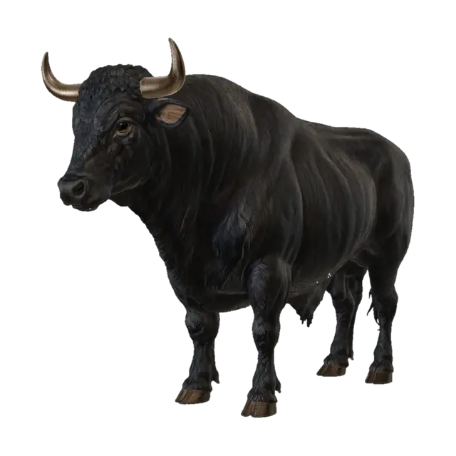 Obsidian Bull 3D model, vytvořený pomocí AI