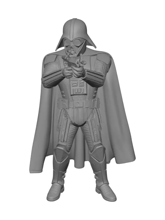 3D model for Darth Vader shooting a M16