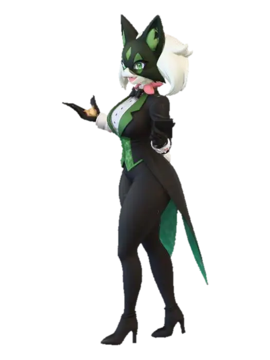 Casino Cat Dealer - Gambler 3D model, vytvořený pomocí AI