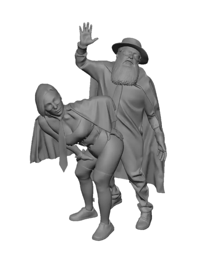 3D model for Prisoner and Masked Duo at a Costume Event