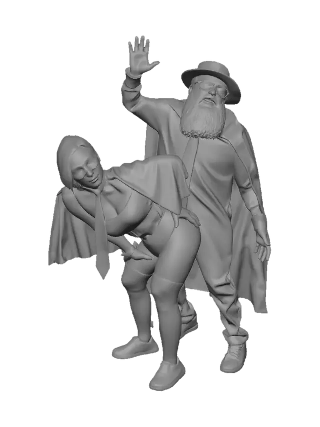3D model for Prisoner and Masked Duo at a Costume Event