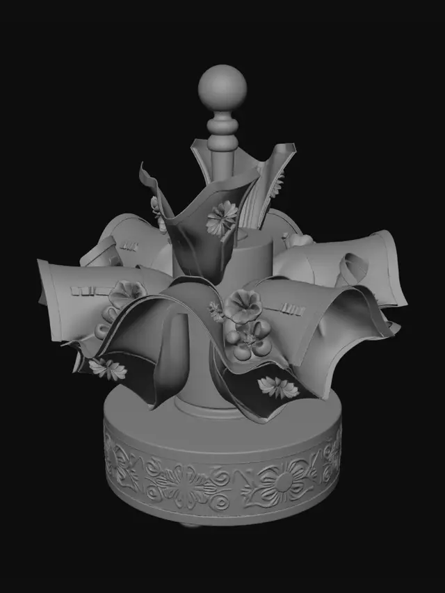 3D model for крутящийся домик-органайзер для чайных пакетиков под четыре вкуса