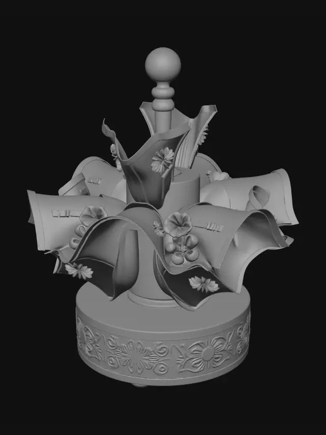 3D model for крутящийся домик-органайзер для чайных пакетиков под четыре вкуса