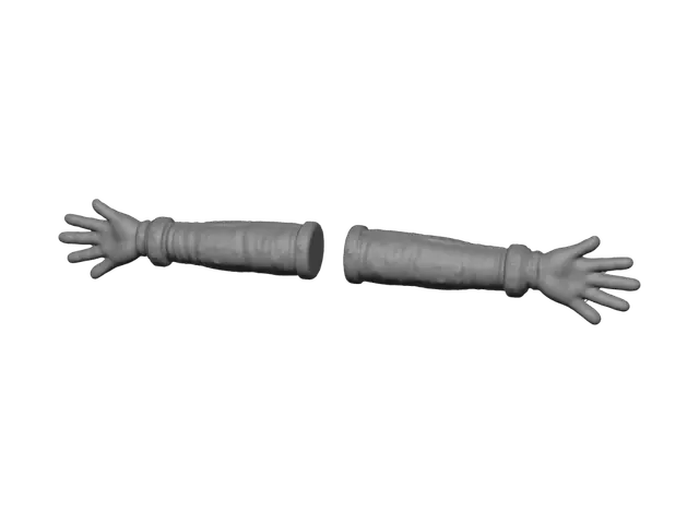 3D model for Symmetrical Blue Glove Arms