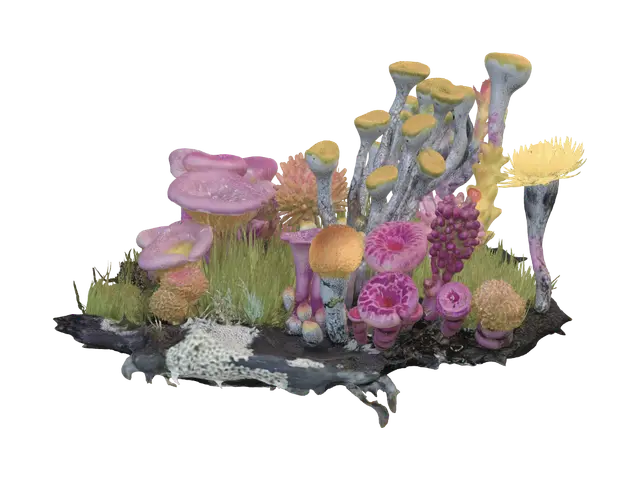 Colorful Succulent Bouquet - Stems 3D model, vytvořený pomocí AI
