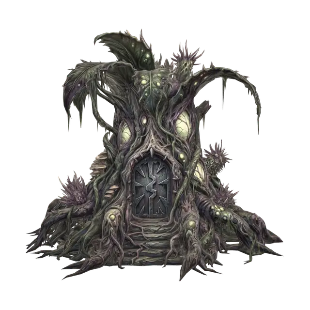Thornroot Sanctum - Overgrowth 3D model, vytvořený pomocí AI
