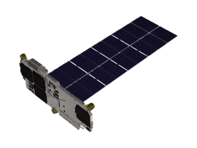 Satellite with Large Solar Array 3D model, vytvořený pomocí AI