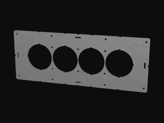 3D model for Wooden Four-Hole Ø68 Drill Template